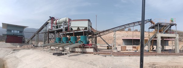 Alluvial gold washing line under construction at a project site