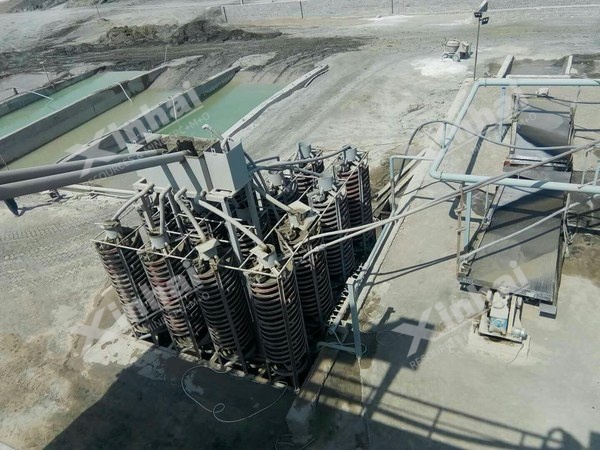 Spiral concentrator bank at a chromite plant