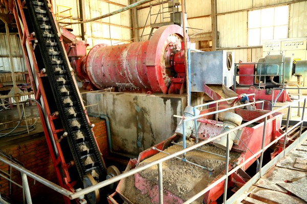 Ball mill and spiral classifier in a tungsten plant